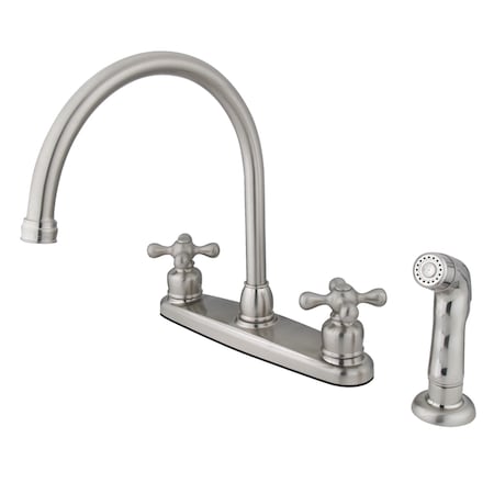 Kingston Brass Vintage 8" Centerset Kitchen Faucet, Brushed Nickel KB728AXSP